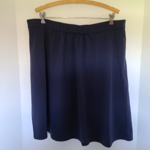 AGNES ORINDA WOMEN'S NAVY-BLUE MIDI COMFY STRETCH  A-LINE SKIRT SIZE  2X - Picture 4 of 6